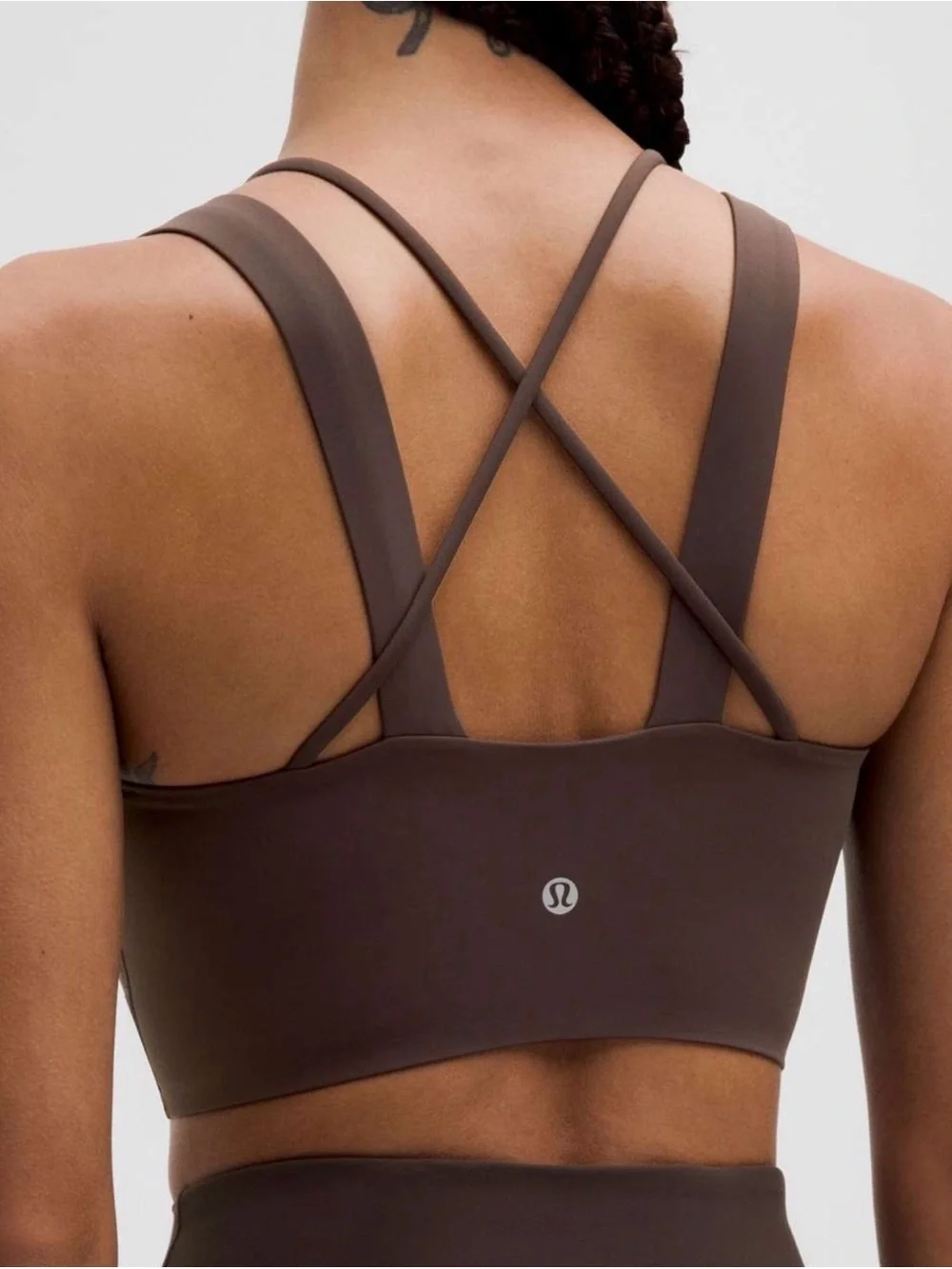 Lululemon Athleta Like A Cloud Longline Bra Espresso D/DD - Size 10